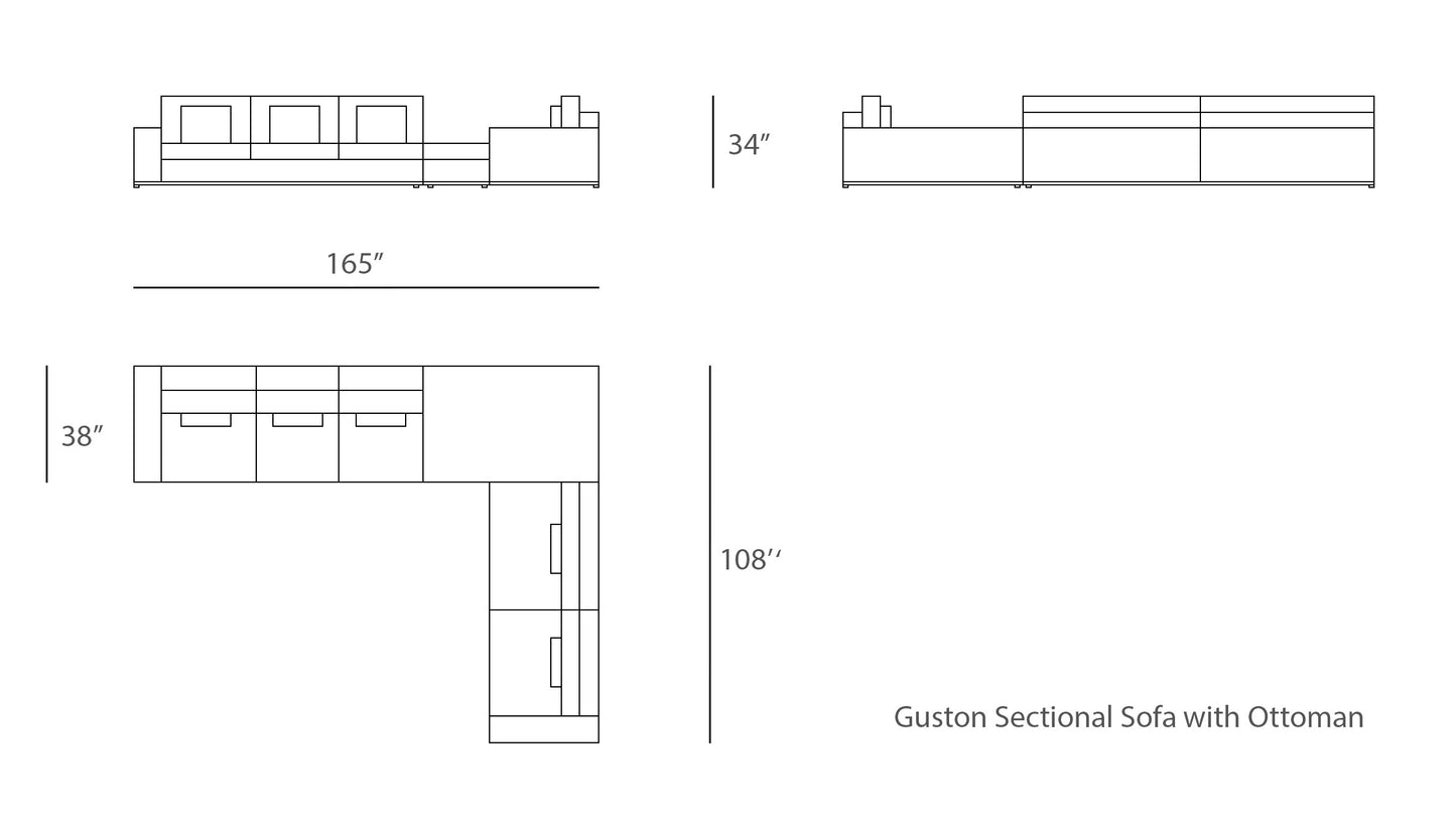 Guston Sectional Sofa with Ottoman