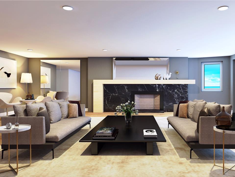 Slate three - seater sofa