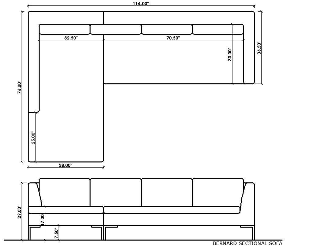 Bernard Sectional Sofa - Fabric