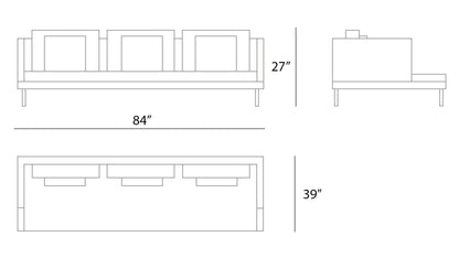Slate three - seater sofa