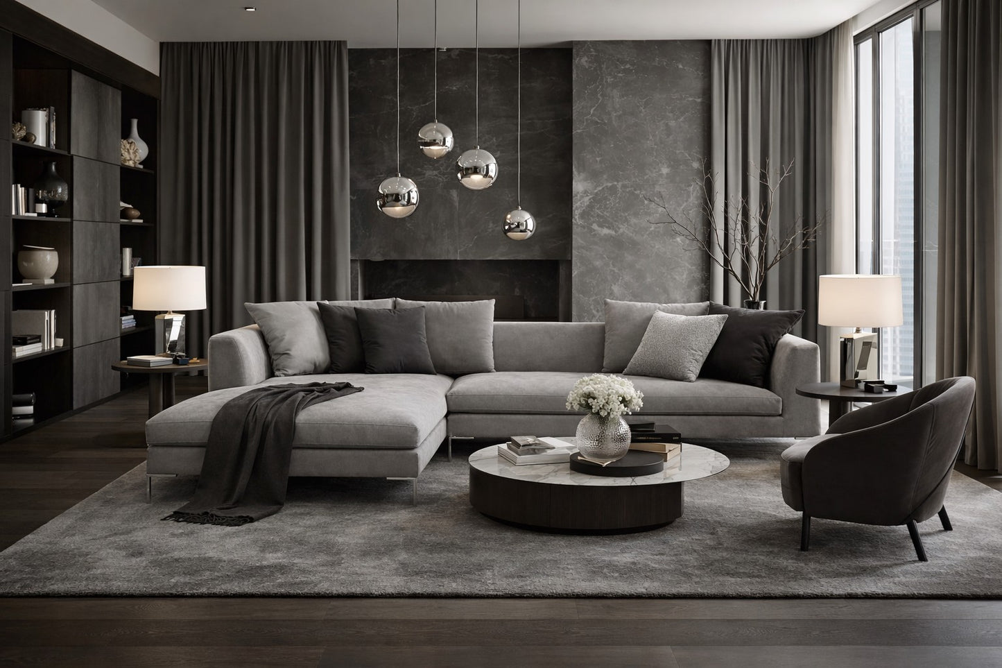 Bernard Sectional Sofa Wide Chaise