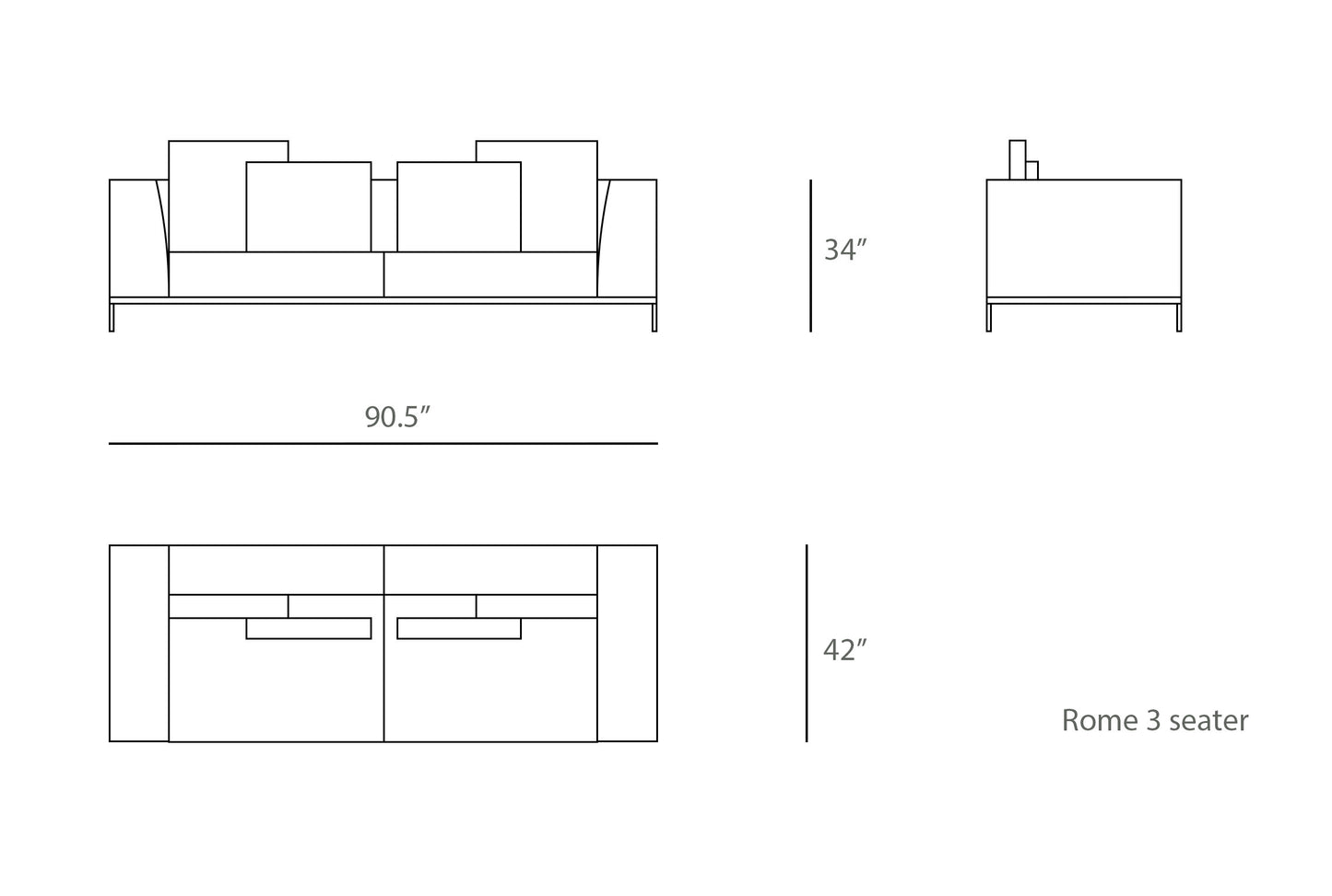 Rome Sofa - Three seater