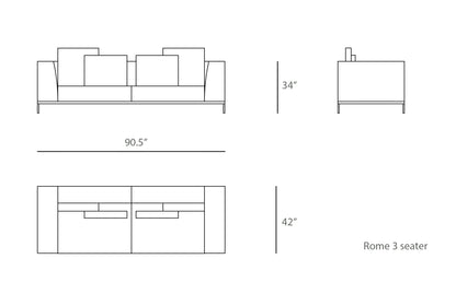 Rome Sofa - Three seater
