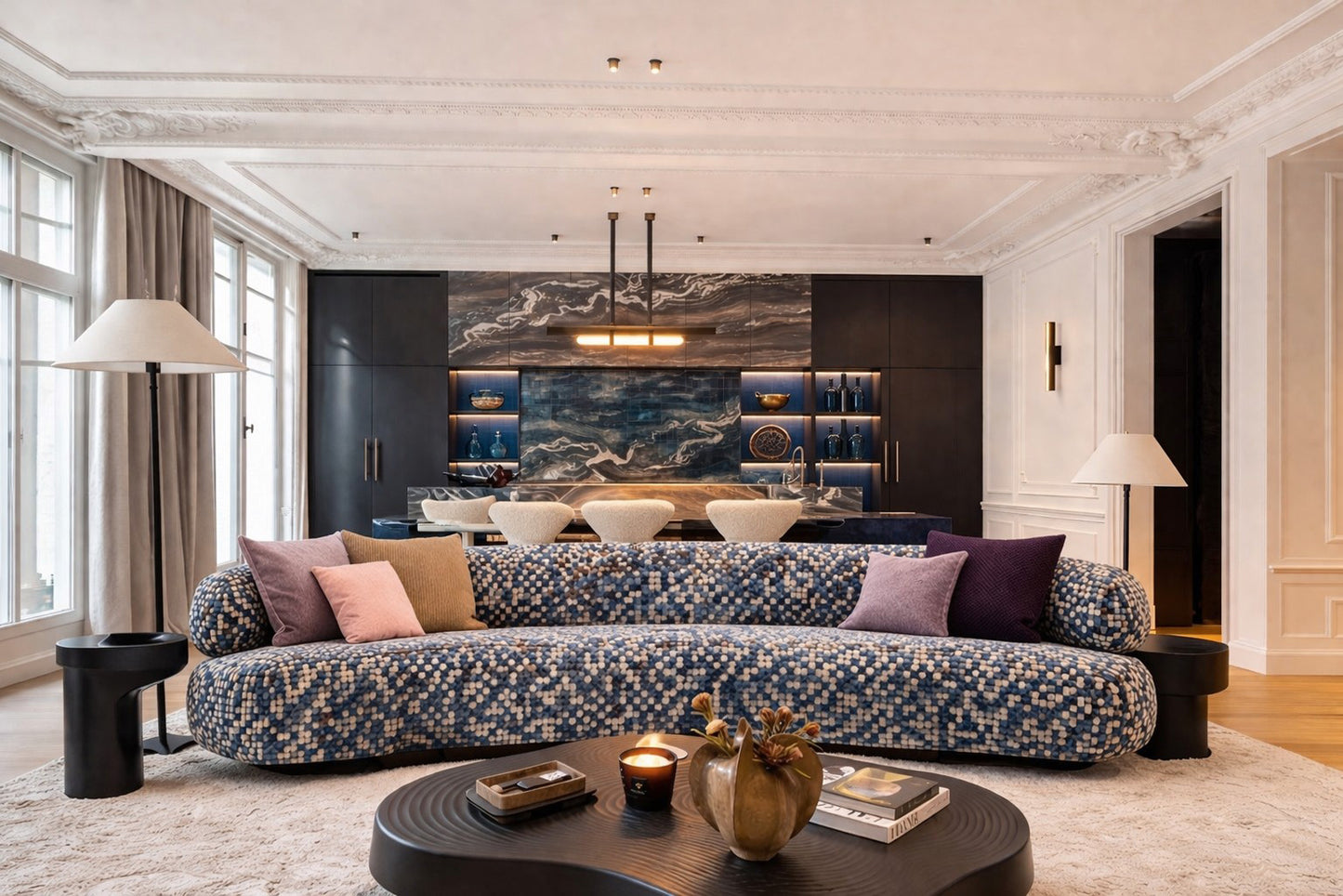 Aether - sculpted curved sofa