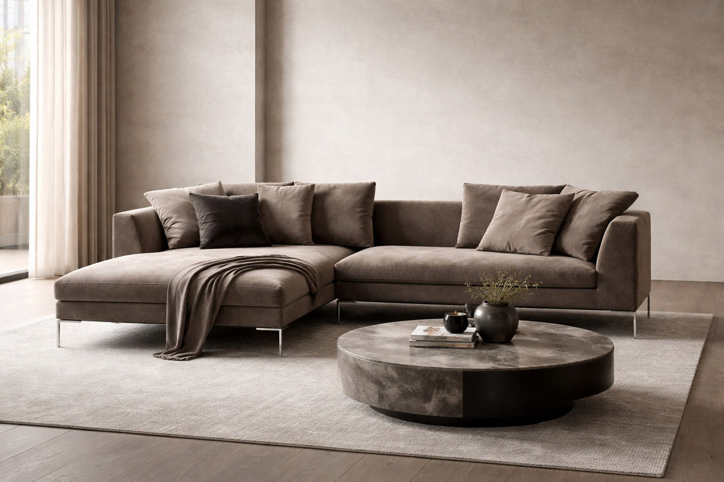 Bernard Sectional Sofa Wide Chaise