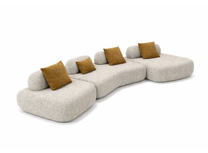 Italian design modular sofa pebble like and modern minimal aesthetics