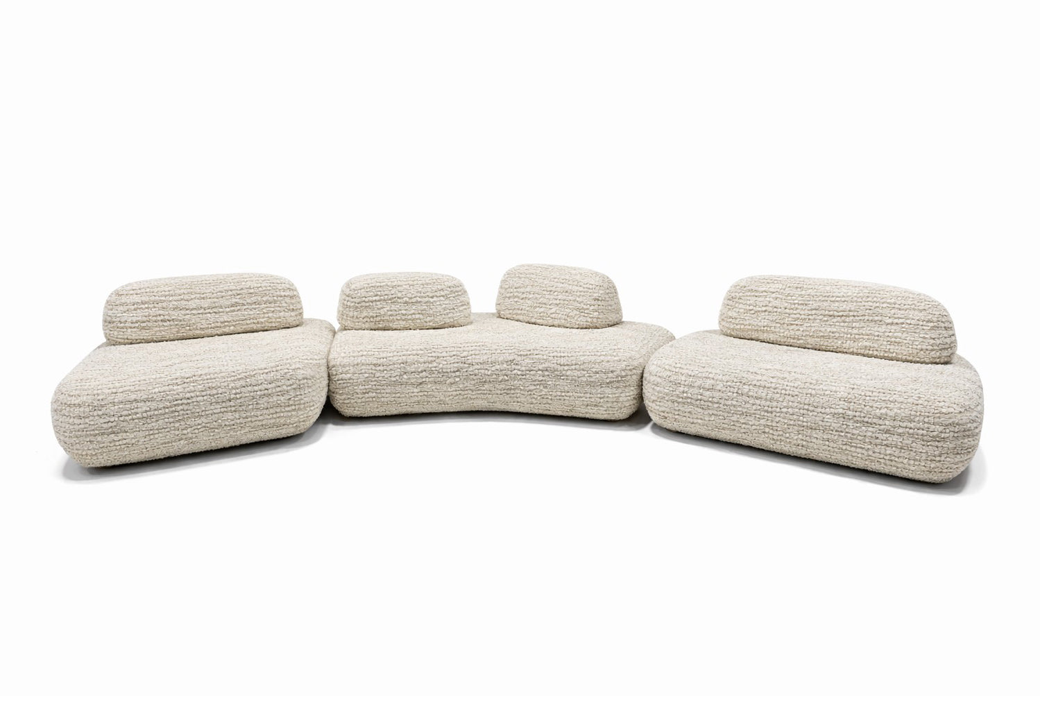 Beige curved sofa for interior designers and removable fabrics