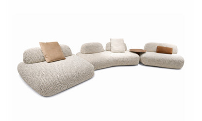 Modern beige sofa with Italian curved sectional