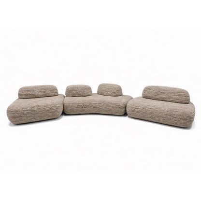 Beige modular sofa sculptural design