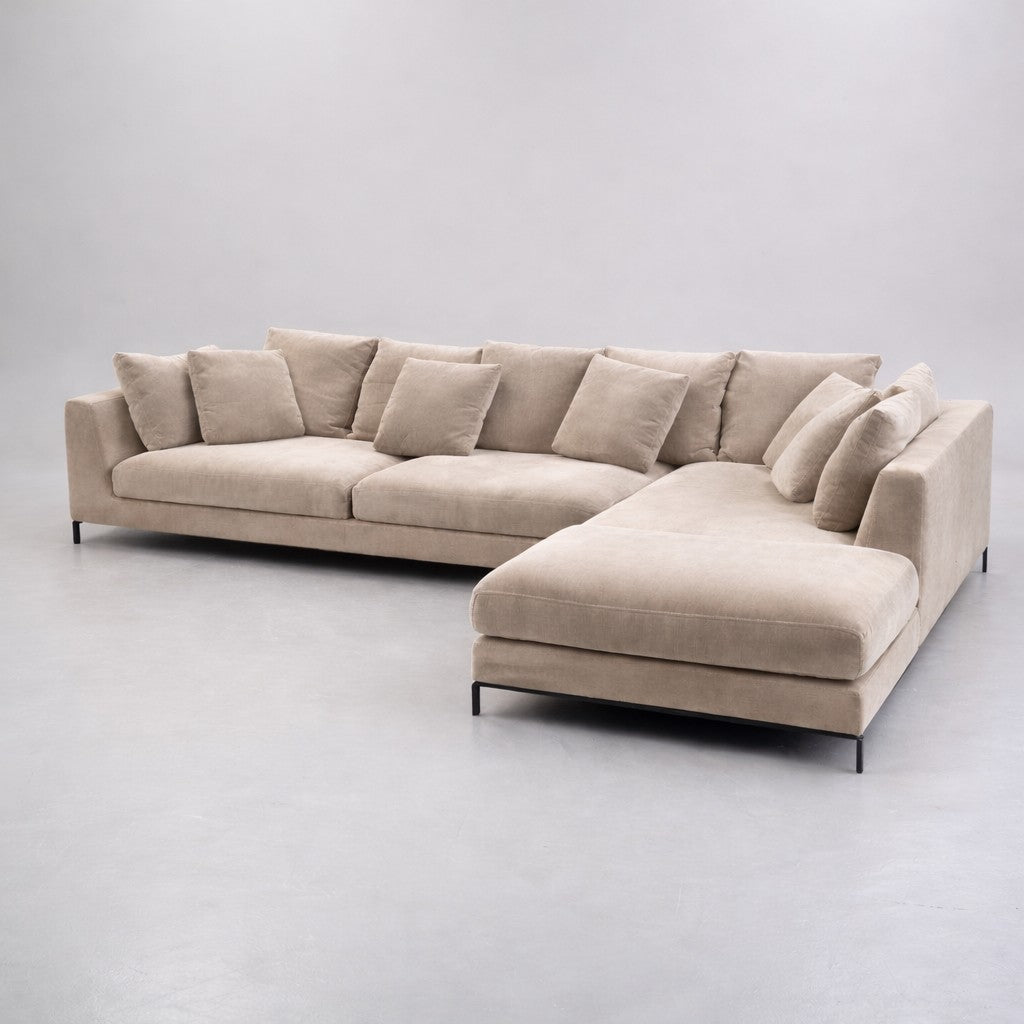 Beige sectional sofa large Italian design 