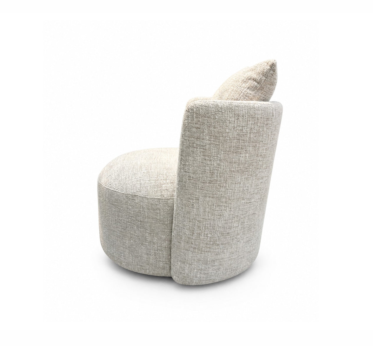 Round Gray textured swivel chair 