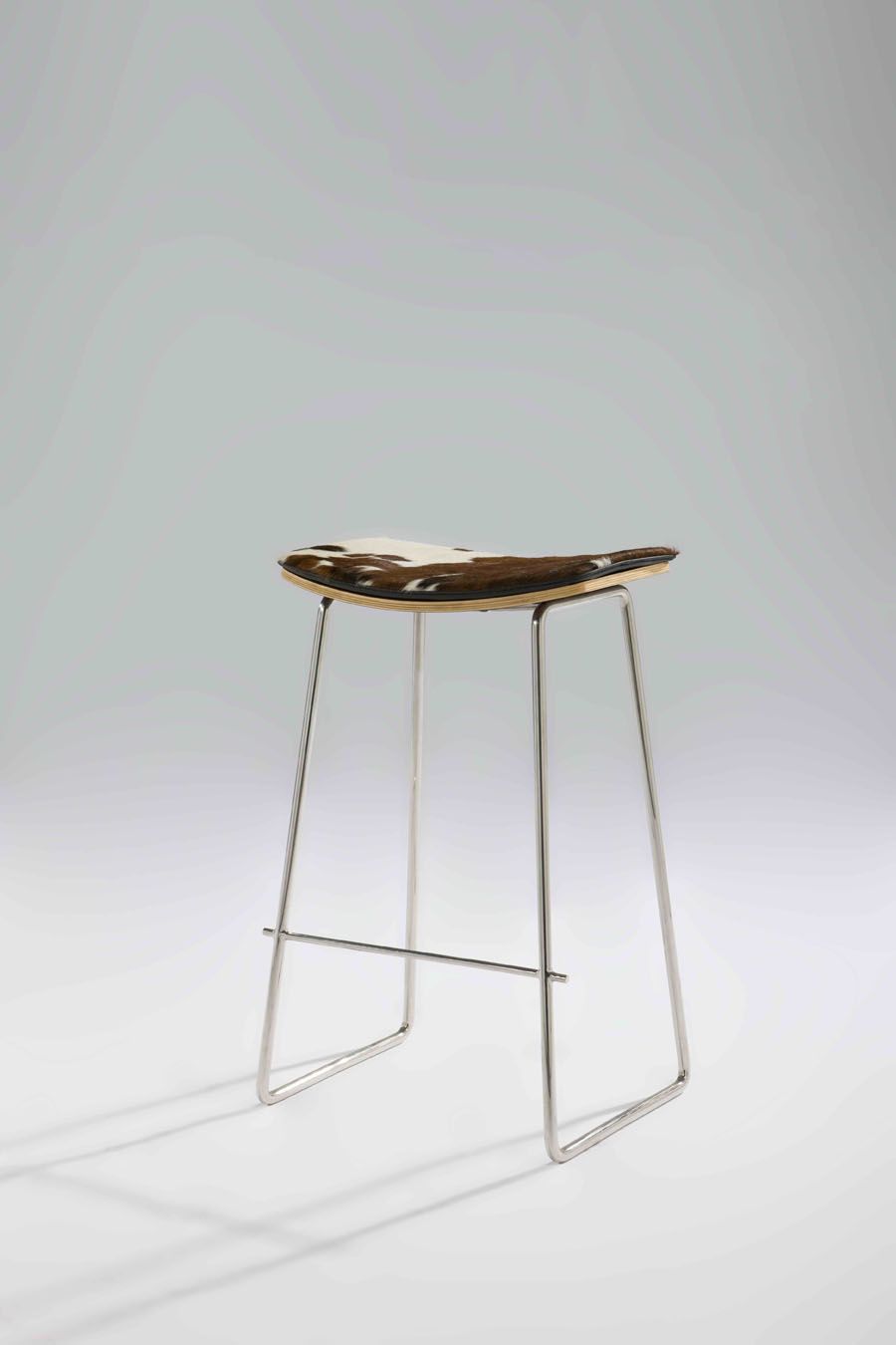 Tai Bar Stool Chrome - Cowhide