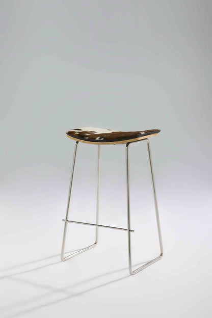 Tai Bar Stool Chrome - Cowhide
