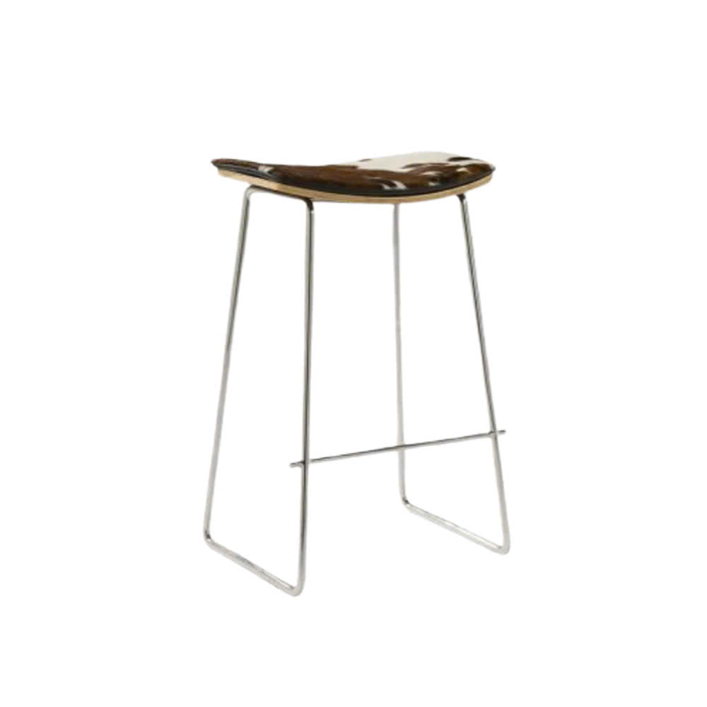 Tai Bar Stool Chrome - Cowhide